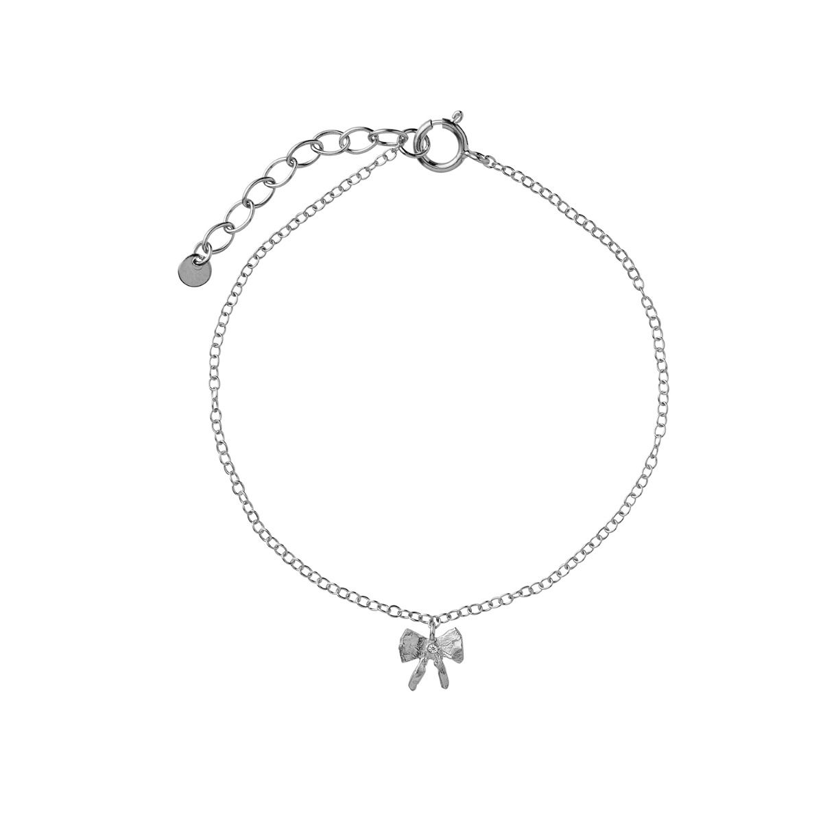 PETIT BOW WITH STONE BRACELET SILVER