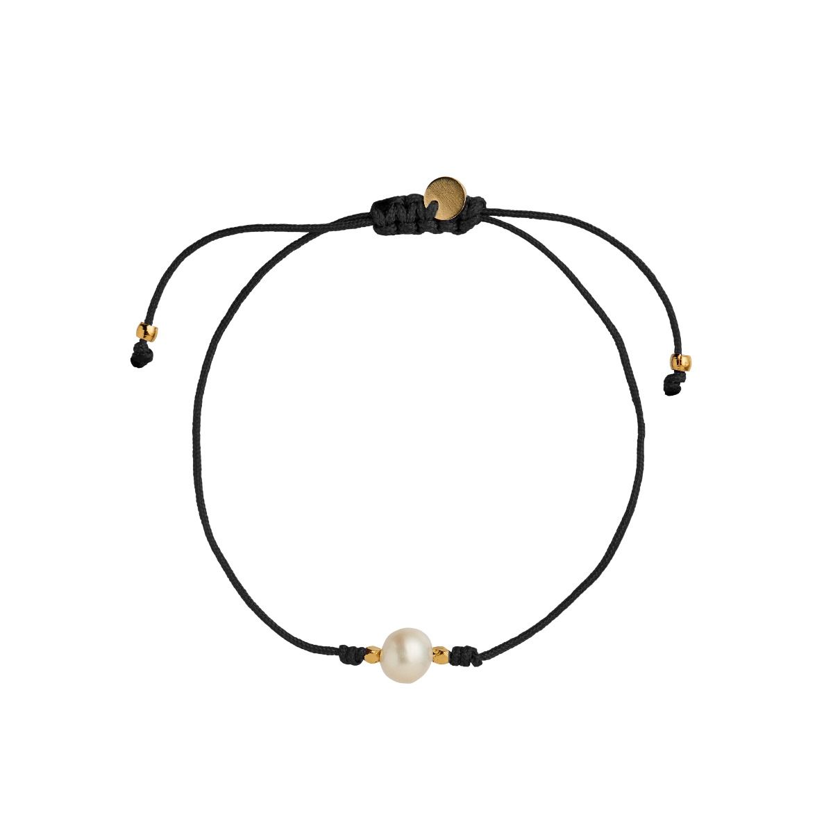 BIG PEARL BERRIE BRACELET - BLACK RIBBON