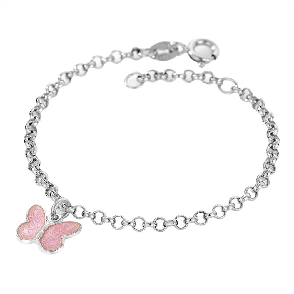 SØLV ARMB.LYSERØD SOMMERFUGL