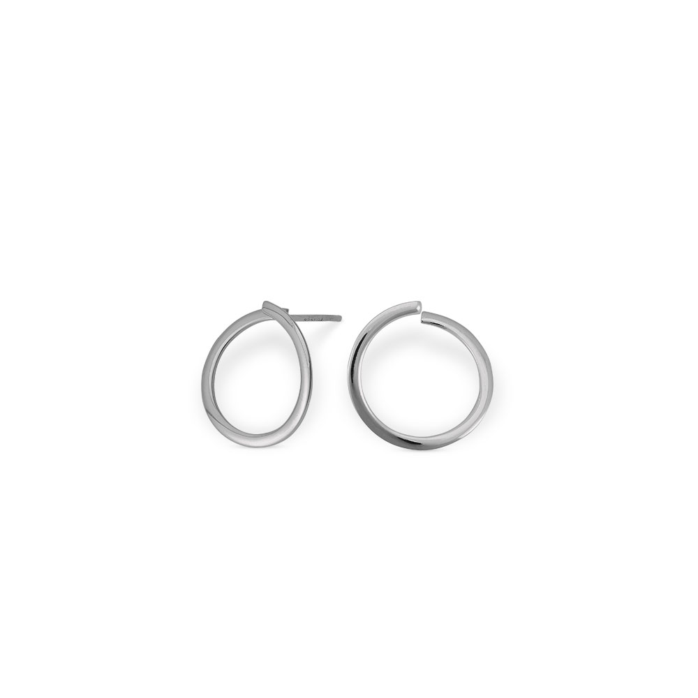 SØLV ØRERING TWISTED FLAT