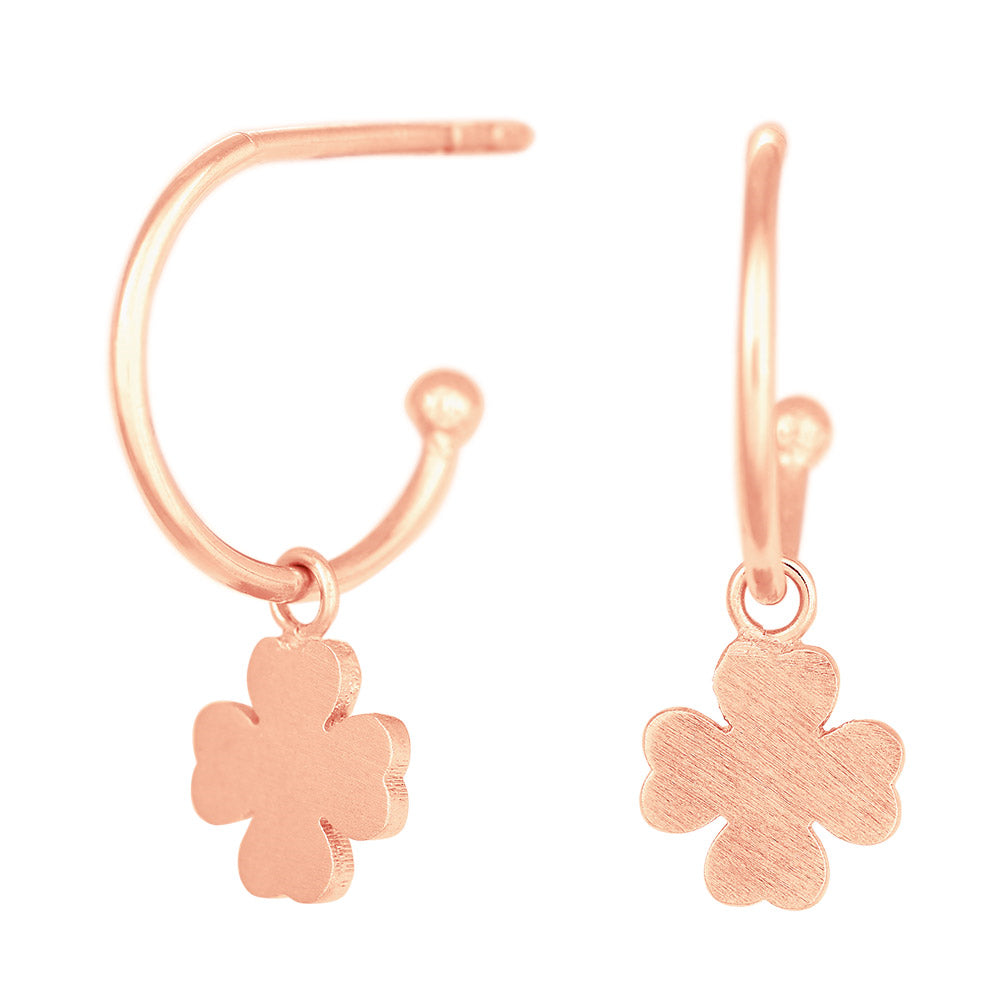 ROSA FORGYLDT SØLV CREOLER LUCKY52 (FIRK