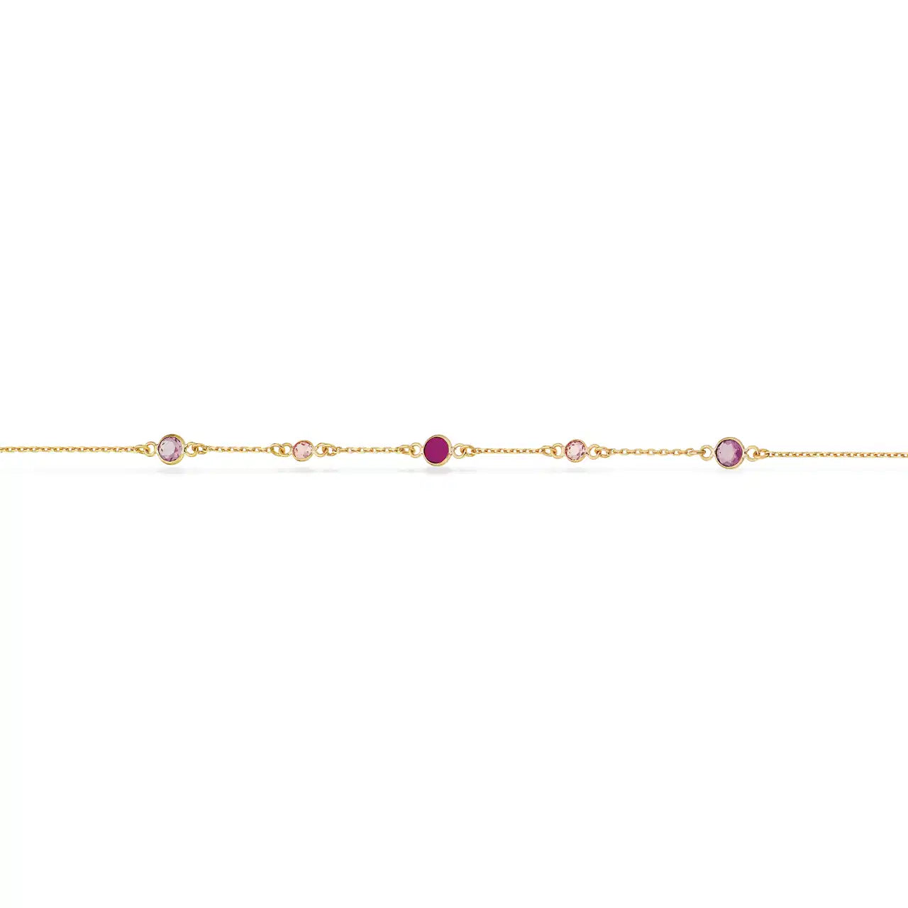 ARMBÅND ROSA/PINK/LILLA CUBIC ZIR. 17+2CM 9 KT.