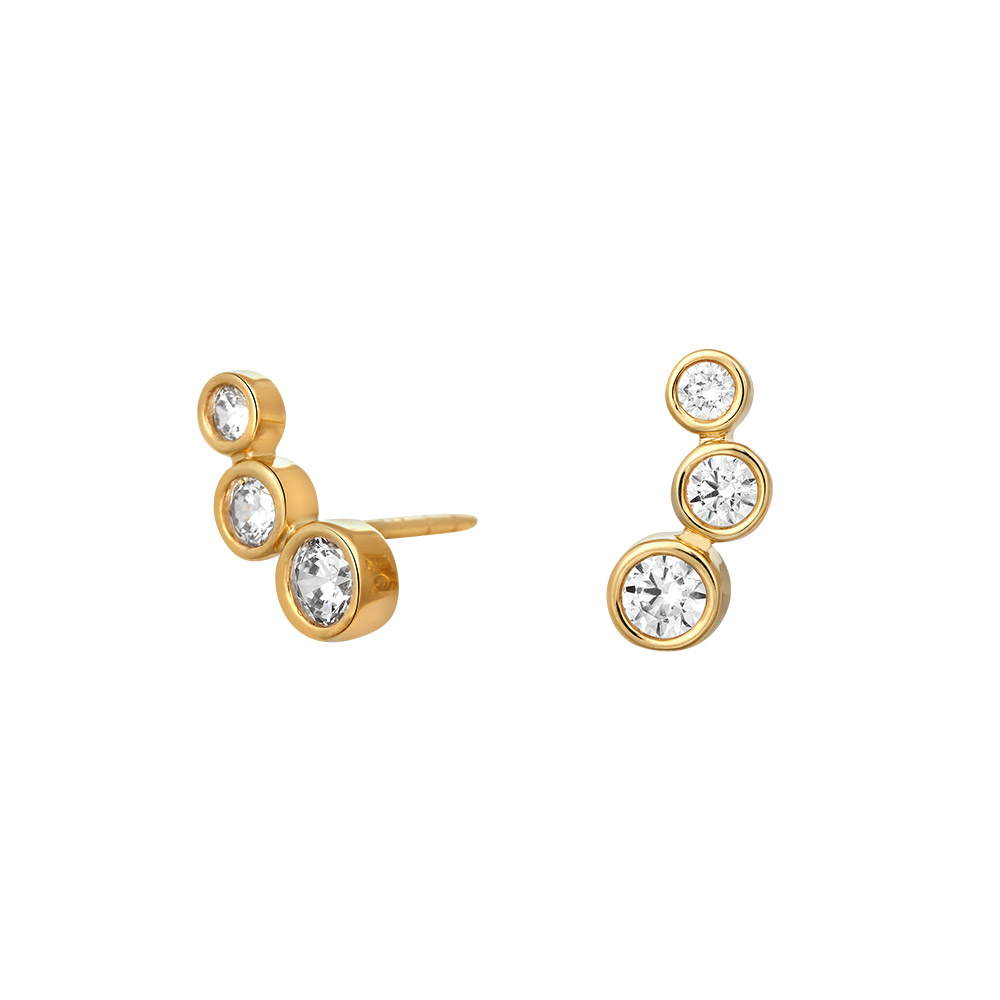 8KT. GULDØRESTIKKER M/CZ I RØRFATNING