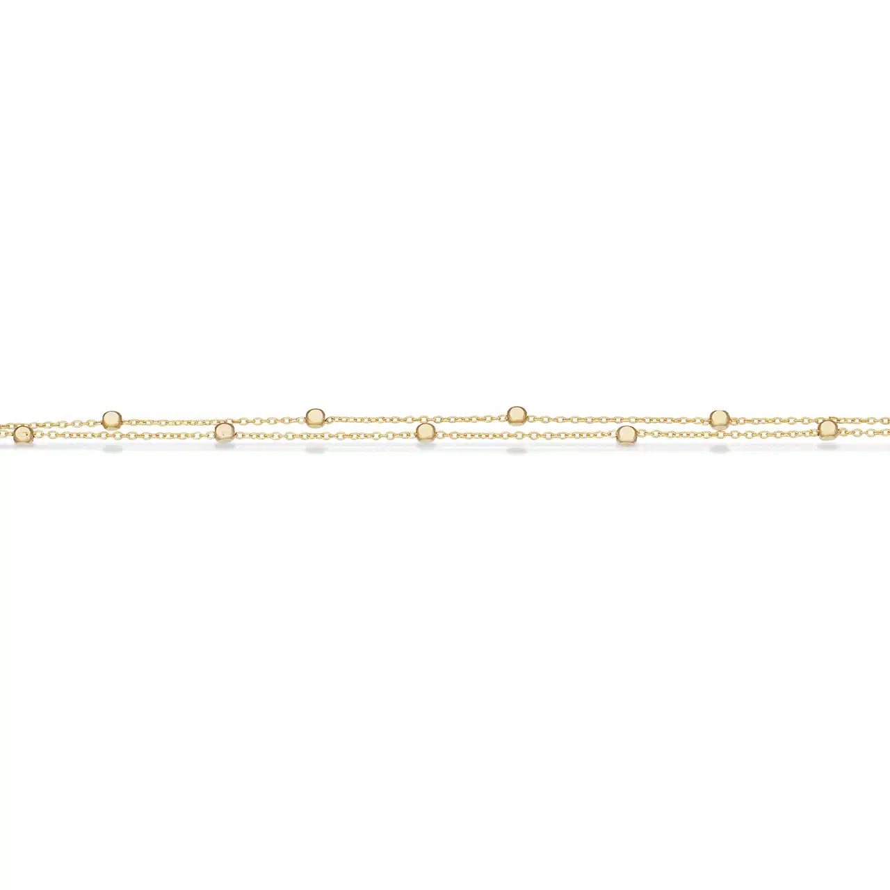 ARMBÅND POLETTER DB. RÆKKET 17+2 CM 8 KT.