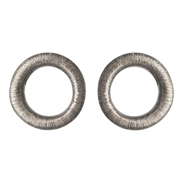 SØLV ØRESTIK CIRKEL SORT RH