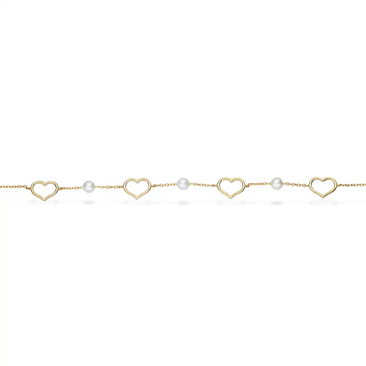 ARMBÅND FKP./HJERTER 17+2 CM  8 KT.