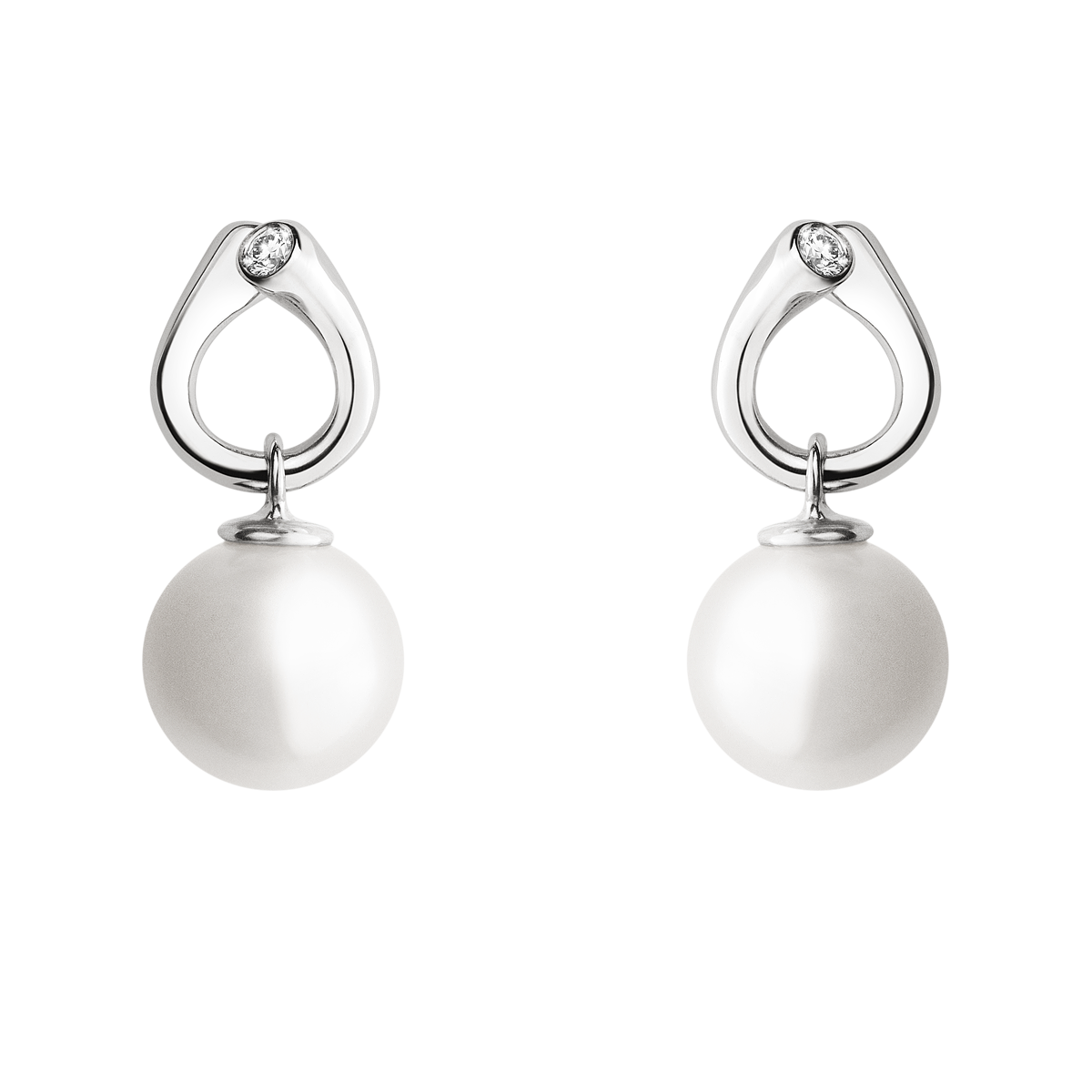 MAGIC EARRING 1513C WG PEARL DIAMOND 0.04 CT