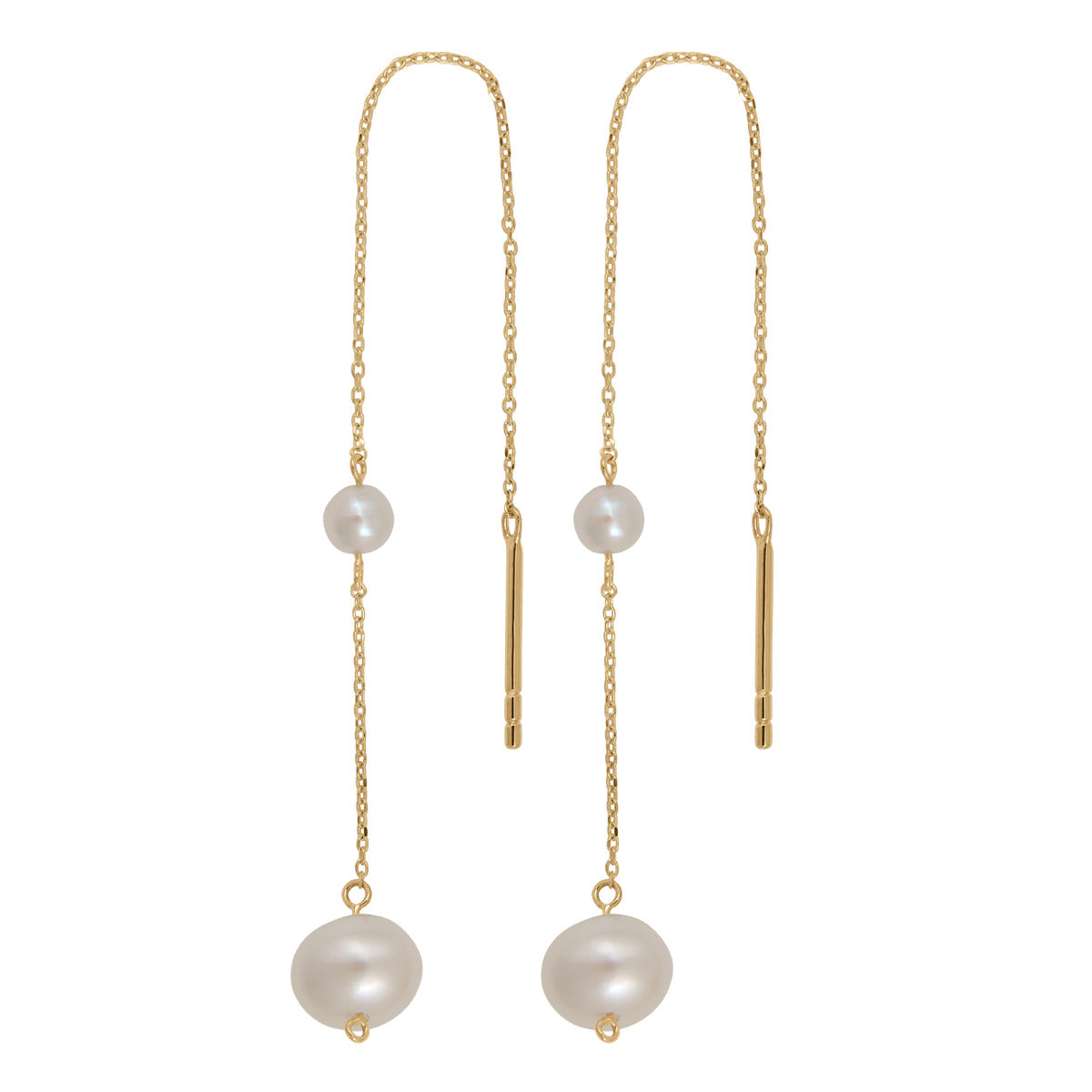 8KT. GULDØREHÆNGER M/FERSKVANDSPERLE