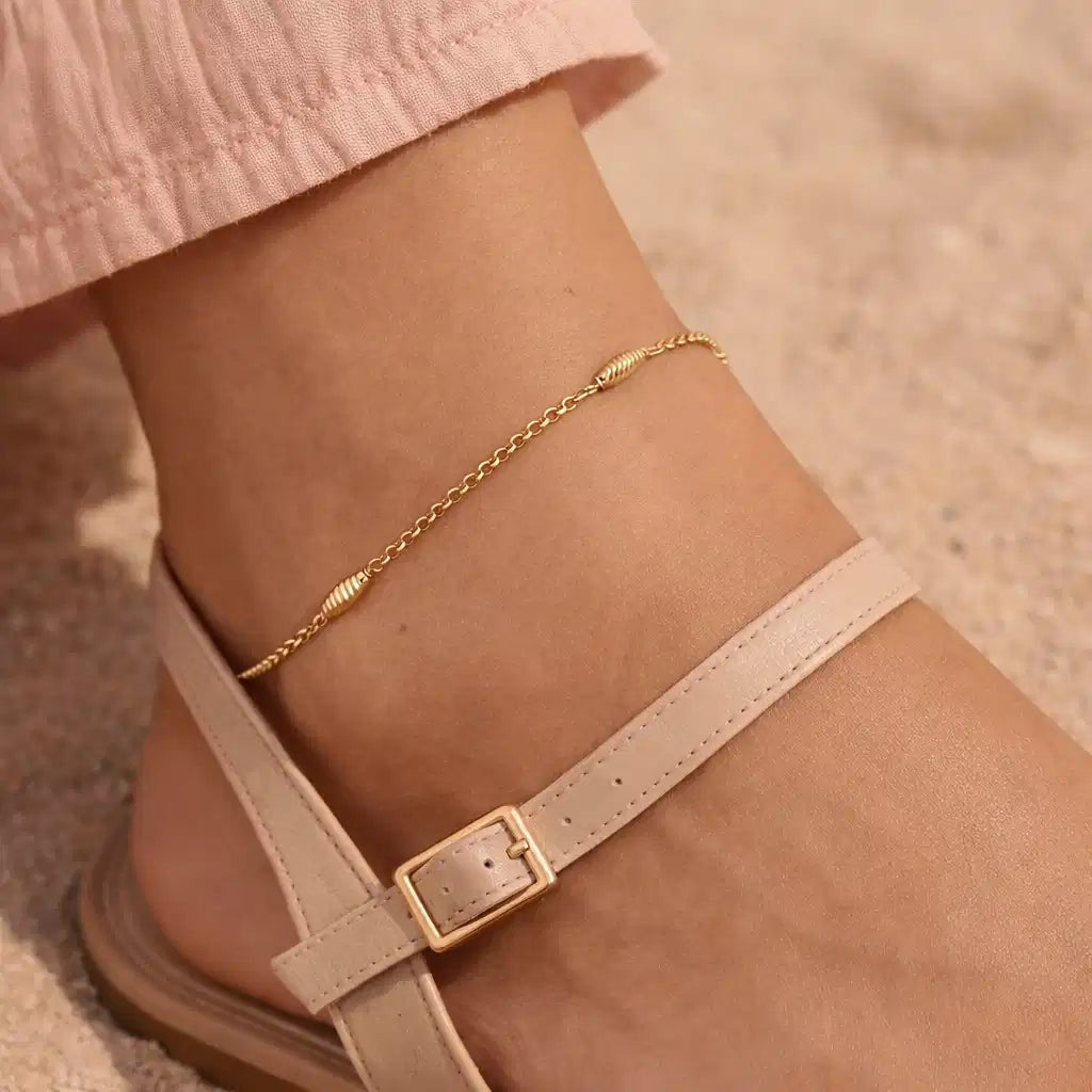 ANKELKÆDE FACETTERET LED SØLV FG. 25+2 CM.