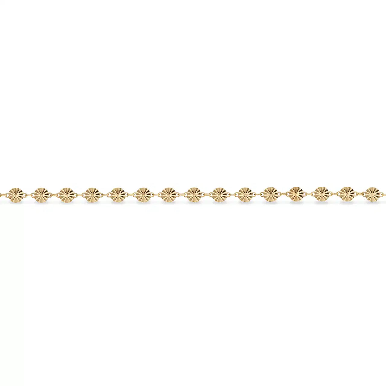 ANKELKÆDE PLISSEREDE POLETTER SØLV FG. 23+2 CM.