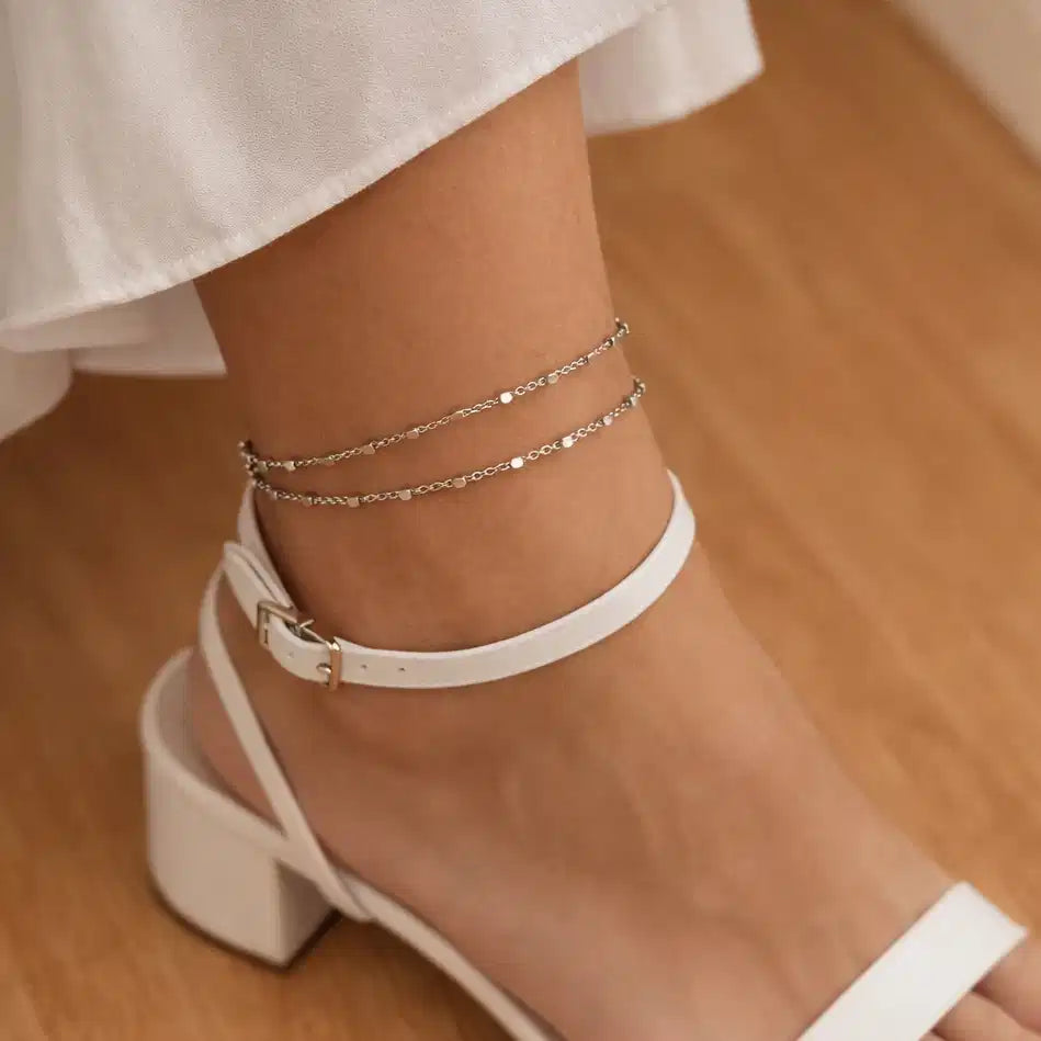 ANKELKÆDE DB. RK. CUBES SØLV RH. 23+2 CM.