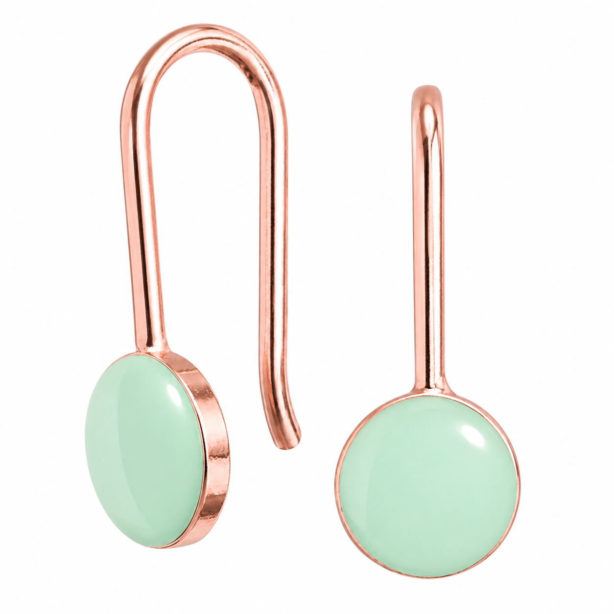 SØLV ØREBØJLE ROSA MINI MINT