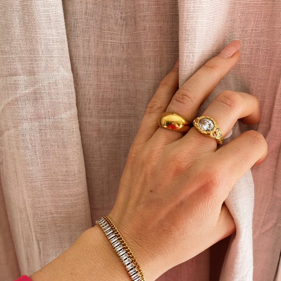 PANAMA RING FORGYLDT STÅL STR. 51