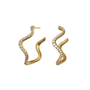 SØLV/FG ØRESTIK WAVE M.ZIR