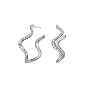 SØLV ØRESTIK WAVE M.ZIR