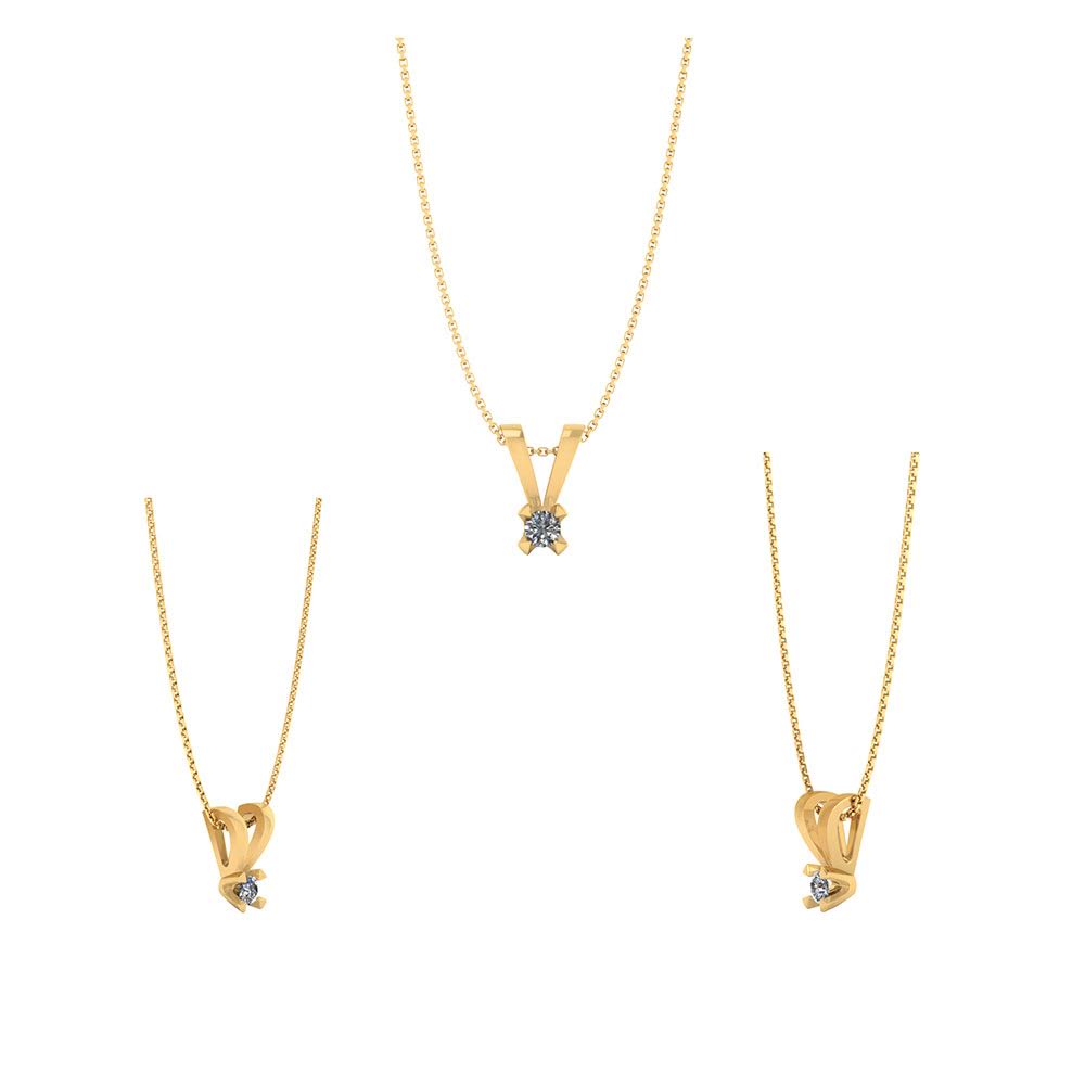 14KT. VEDHÆNG DIA 0,05 TW.SI/FORG KÆDE