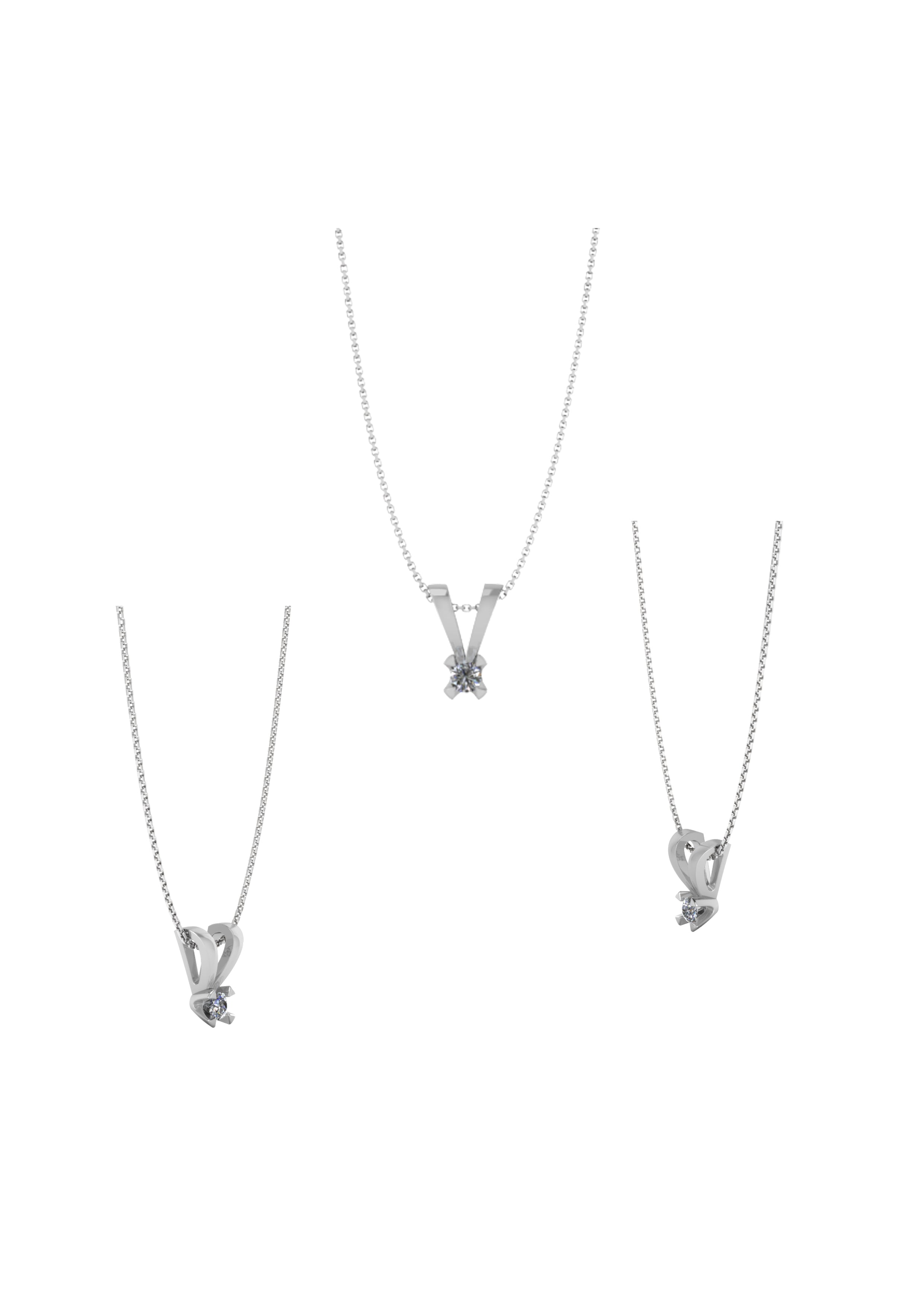 14KT.HV VEDHÆNG DIA 0,10TW.SI/SØLV KÆDE