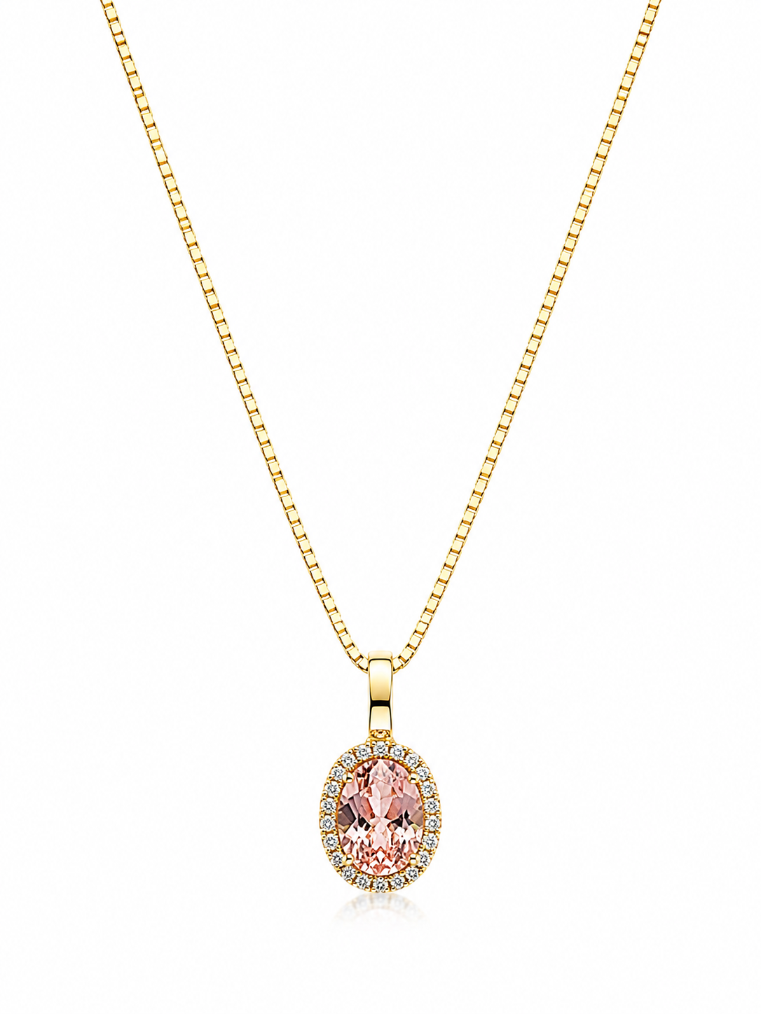 14KT.VEDHÆNG 24X0,08 PINK OVAL 5X7MM