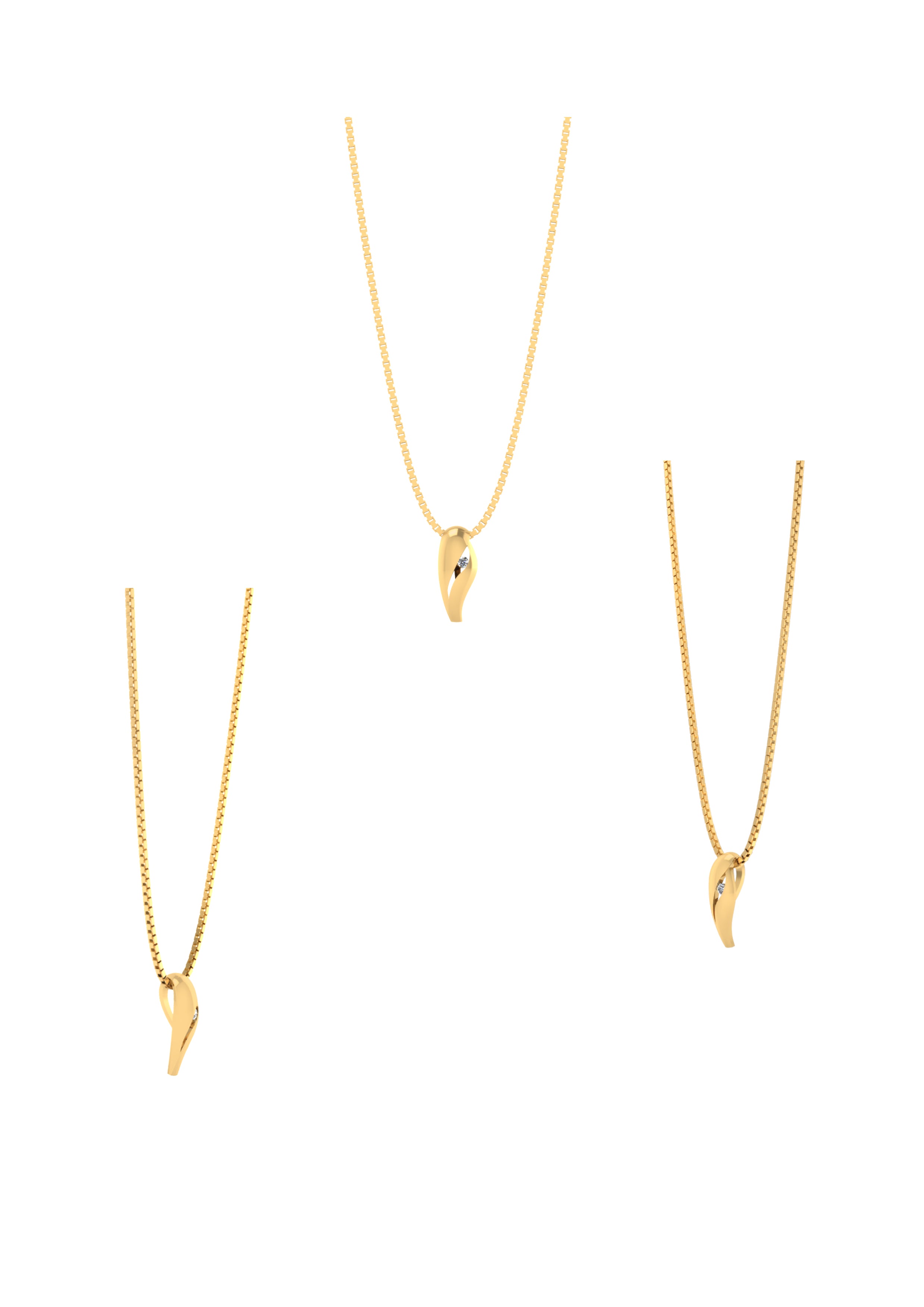 8 KT. VEDHÆNG M.ZIR SØLV/FG KÆDE