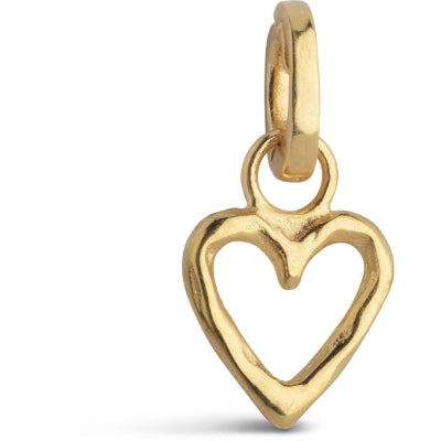 Enamel Organic Heart charm i 18 kt forgyldt sølv C016G