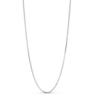 Enamel Box Chain Sterling Sølv Halskæde N114S