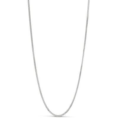 Enamel Curb Chain Sterling Sølv Halskæde N115S