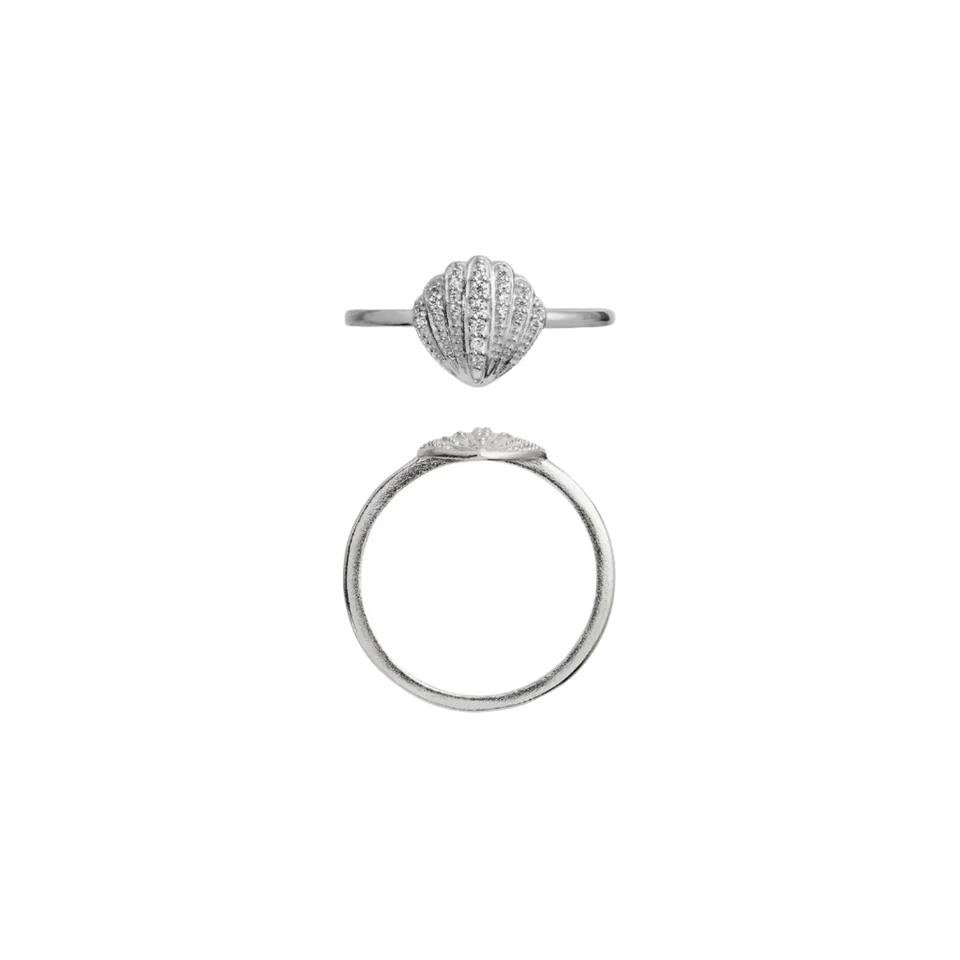 VINTAGE SHELL RING SILVER