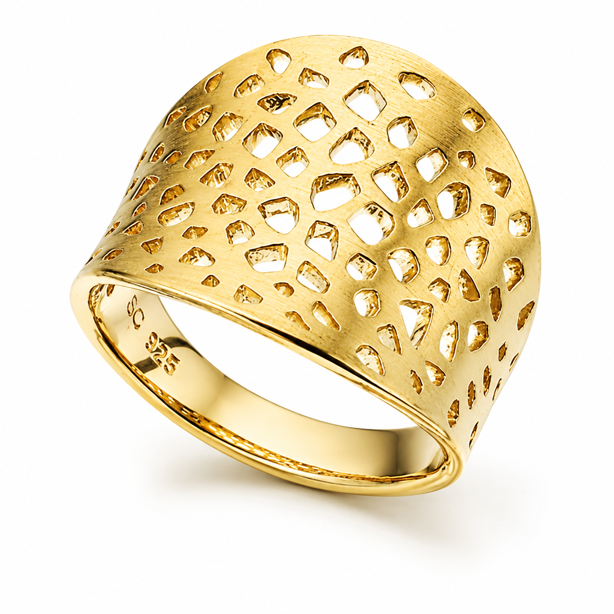 SCROUPLES FORGYLDT SØLV RING 713832