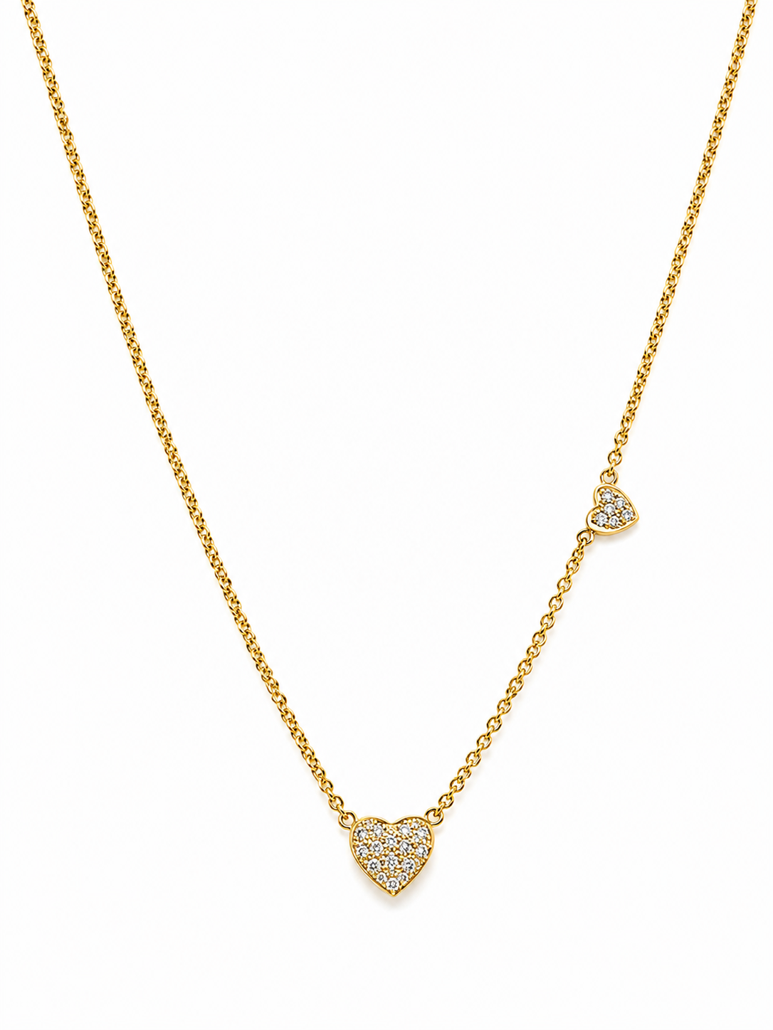 L.V.14KT.KÆDE 0,10CT PAVÉ HJERTER