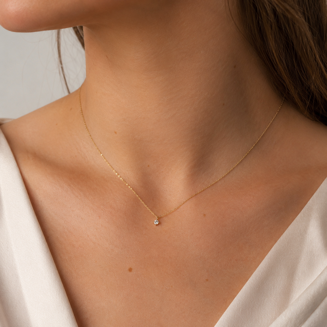 14KT.COLLIER 0,03 W.SI 42+3CM