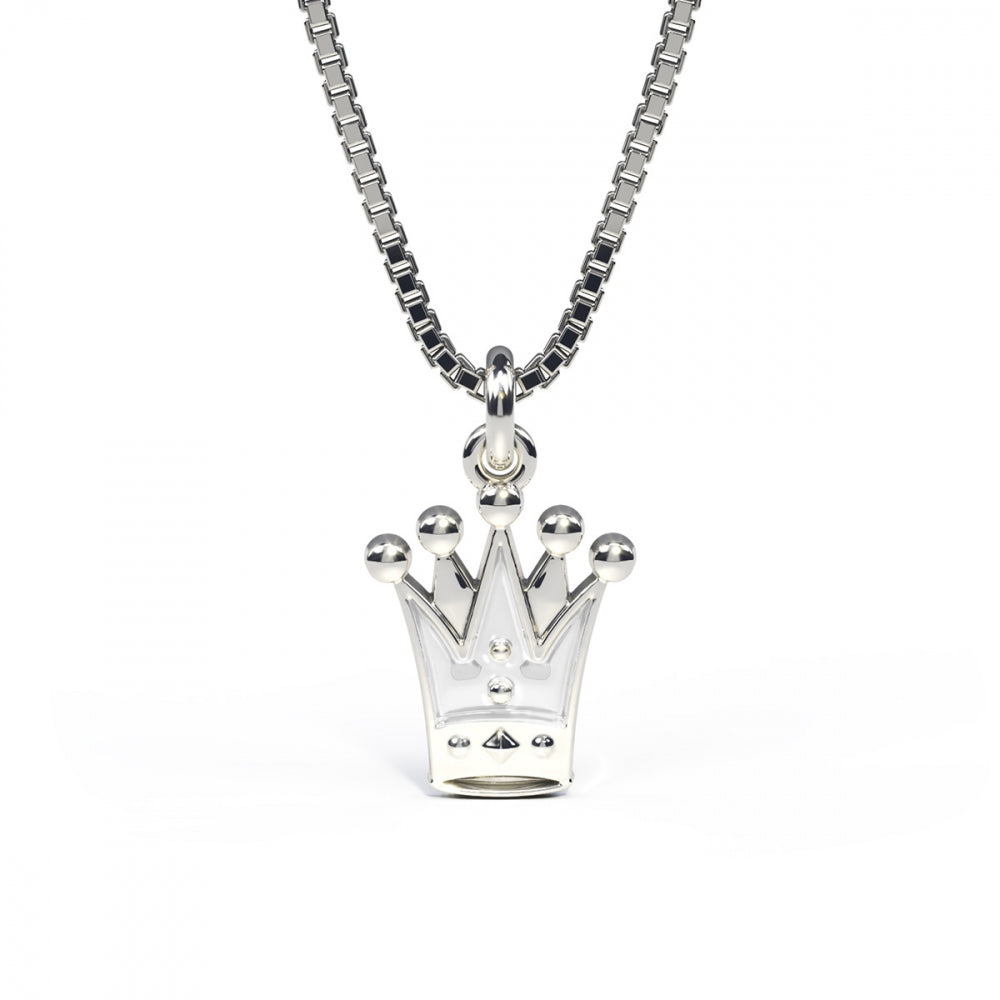 SØLV VEDH.HVIS PRINSESSEKRONE +KÆDE