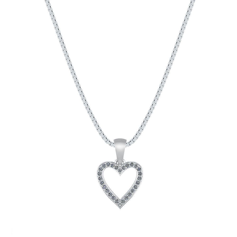 SØLV HALSKÆDE HJERTE M.ZIR