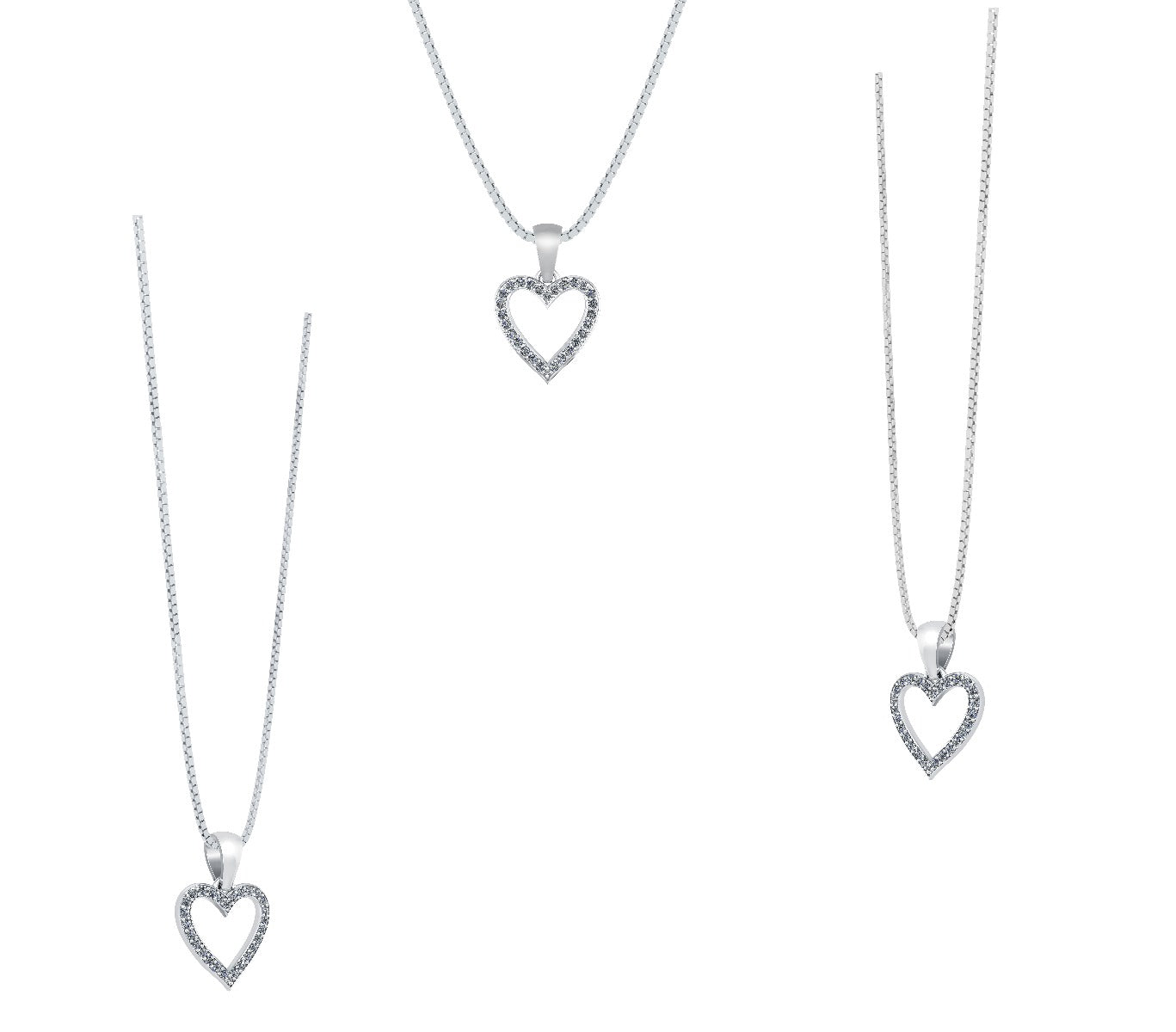 SØLV HALSKÆDE HJERTE M.ZIR