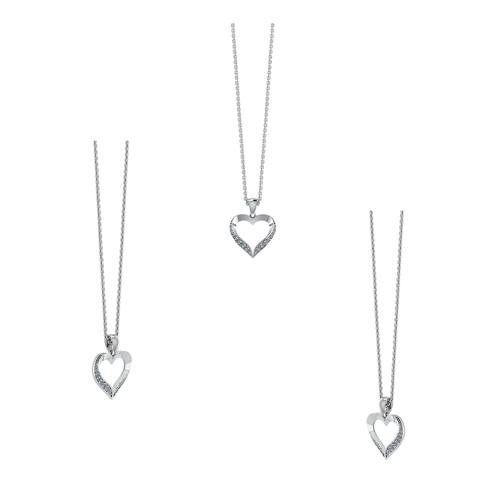 SØLV VEDH. HJERTE M.ZIR/KÆDE