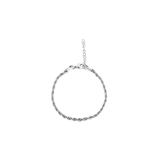 ROPE ARMBÅND 6MM RUSTFRIT STÅL 16,5 - 20 CM