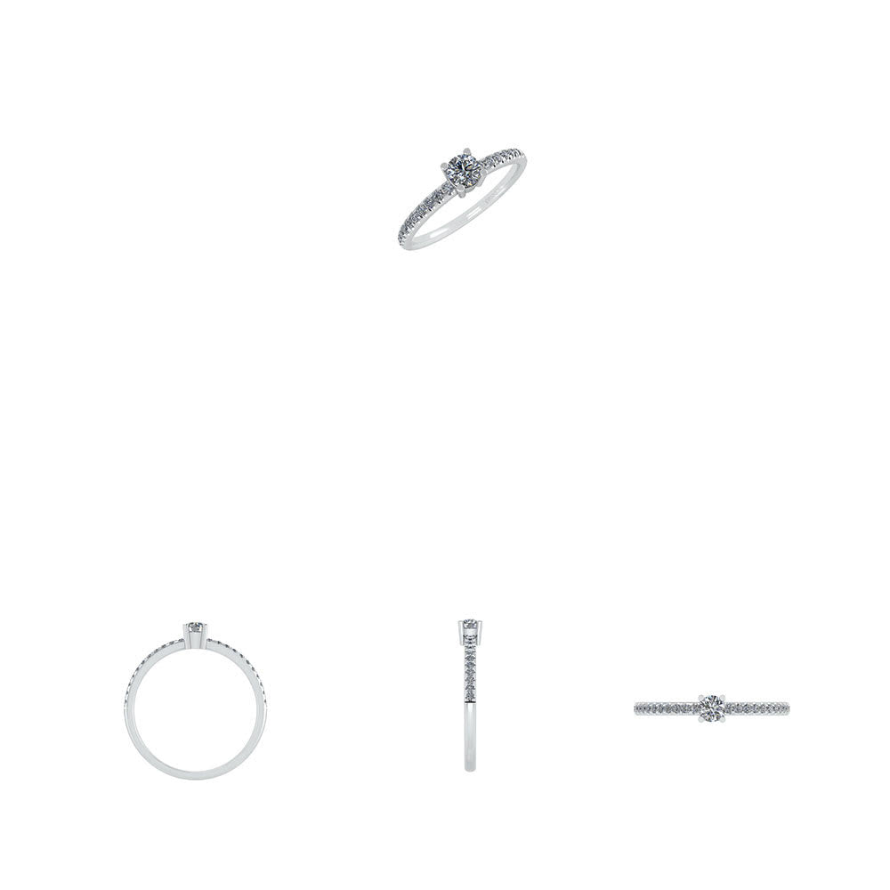 14KT.HV. RING IALT 0,30CT W.SI