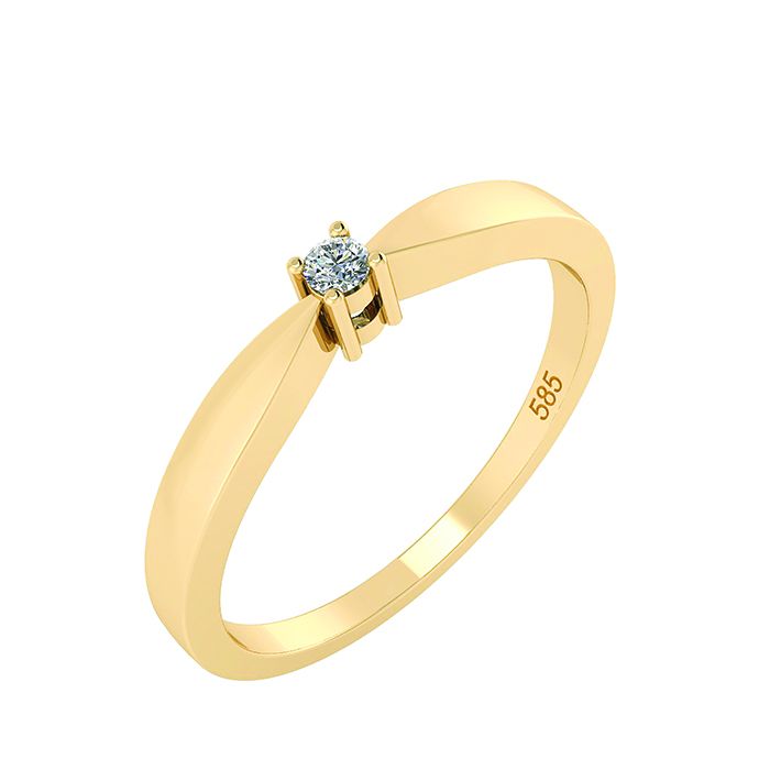 14KT.RING 0,03CT W.SI