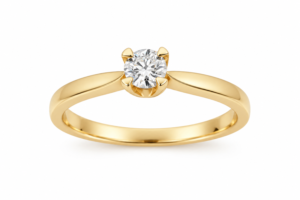 14KT. RING DIA 0,20 W.SI