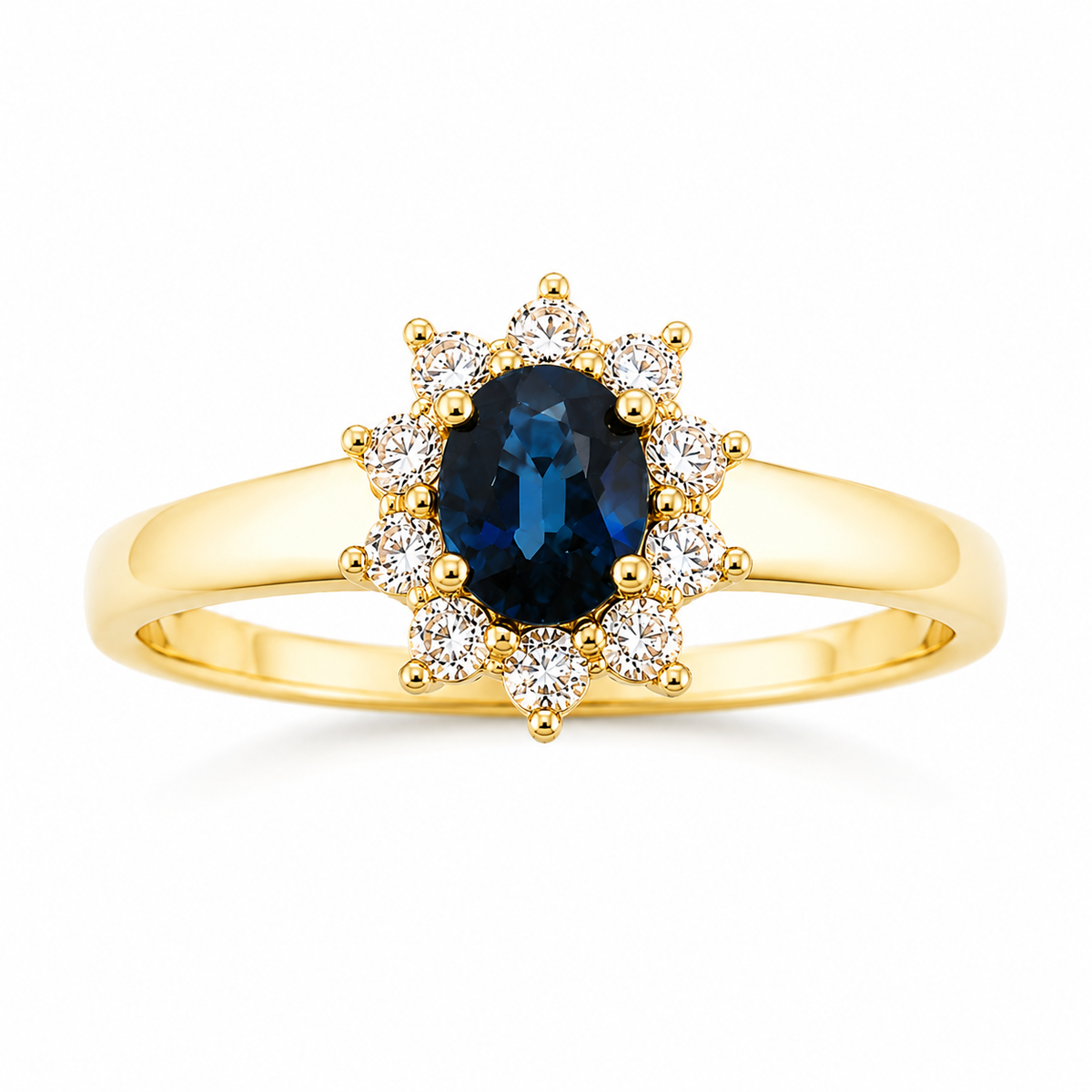 14KT.RING 0,14 W.SI+SAFIR OVAL 4X5MM