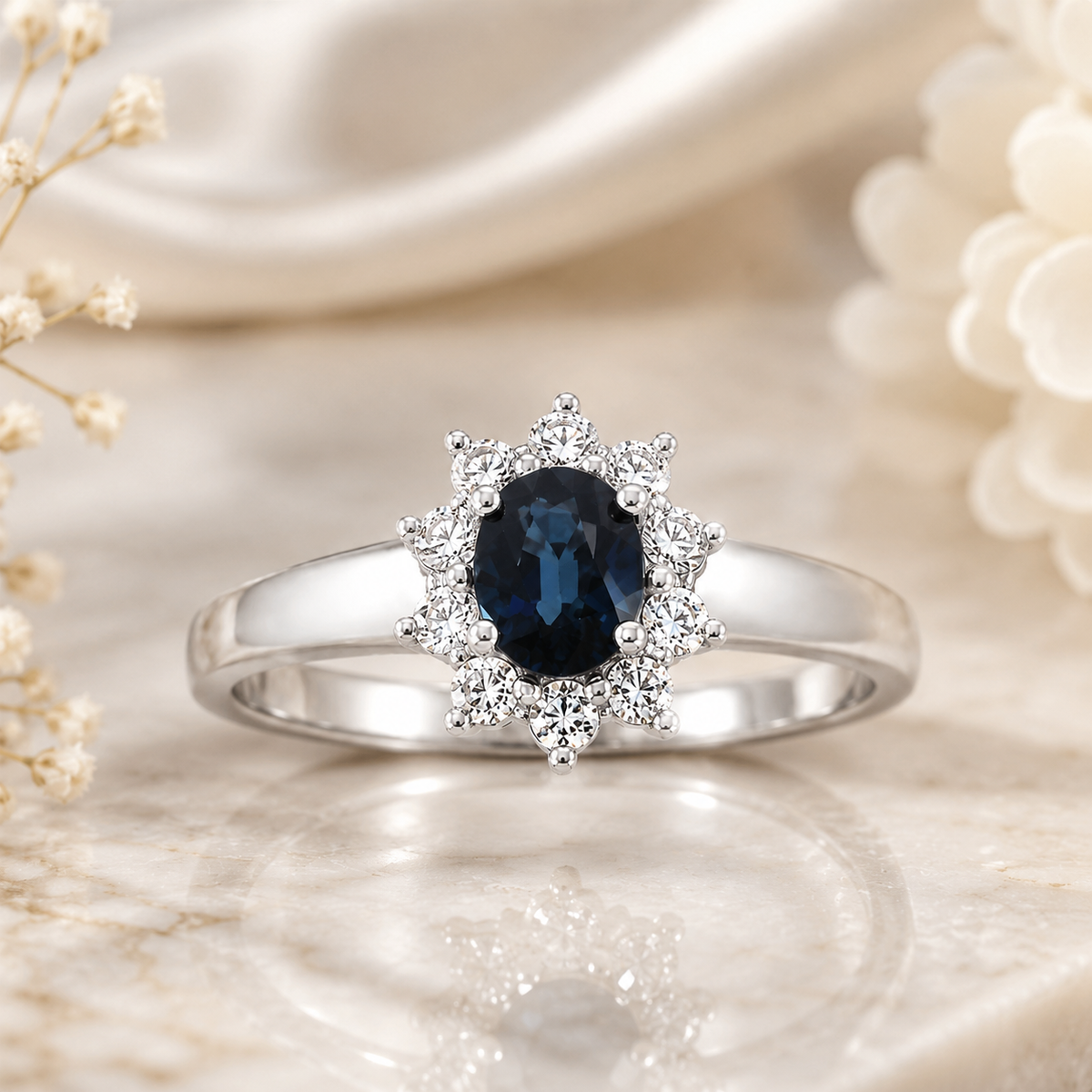 14KT.HV.RING 0,14W.SI+OVAL SAFIR