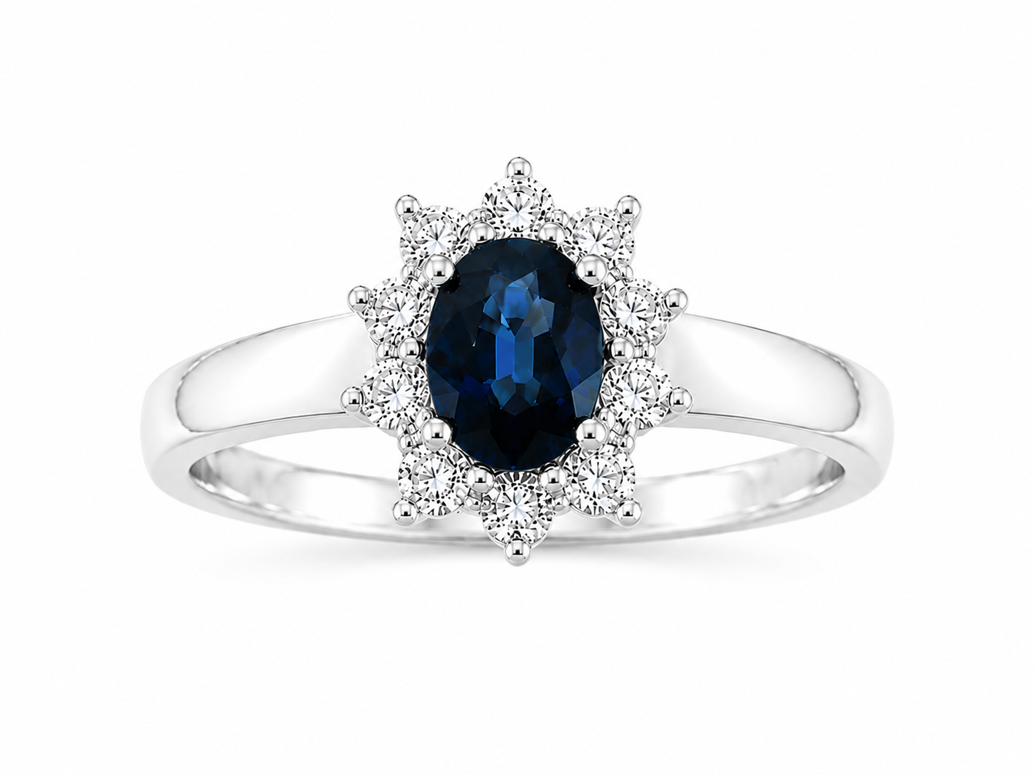 14KT.HV.RING 0,58W.SI+SAFIR OVAL 5X7MM