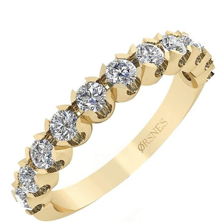 14KT.RING 11X0,06 CT W.SI