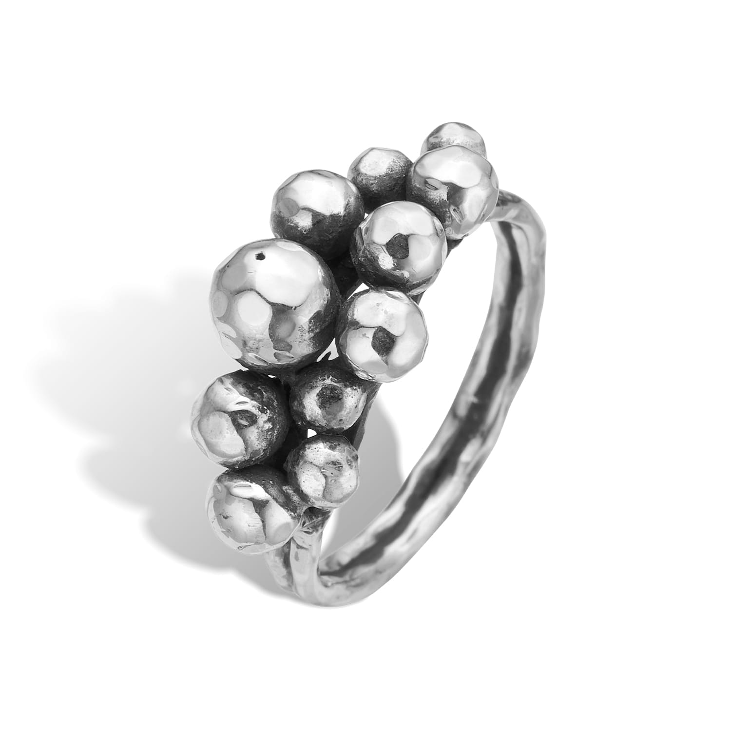 RING ROSE BUDS SILVER CLUSTER-11