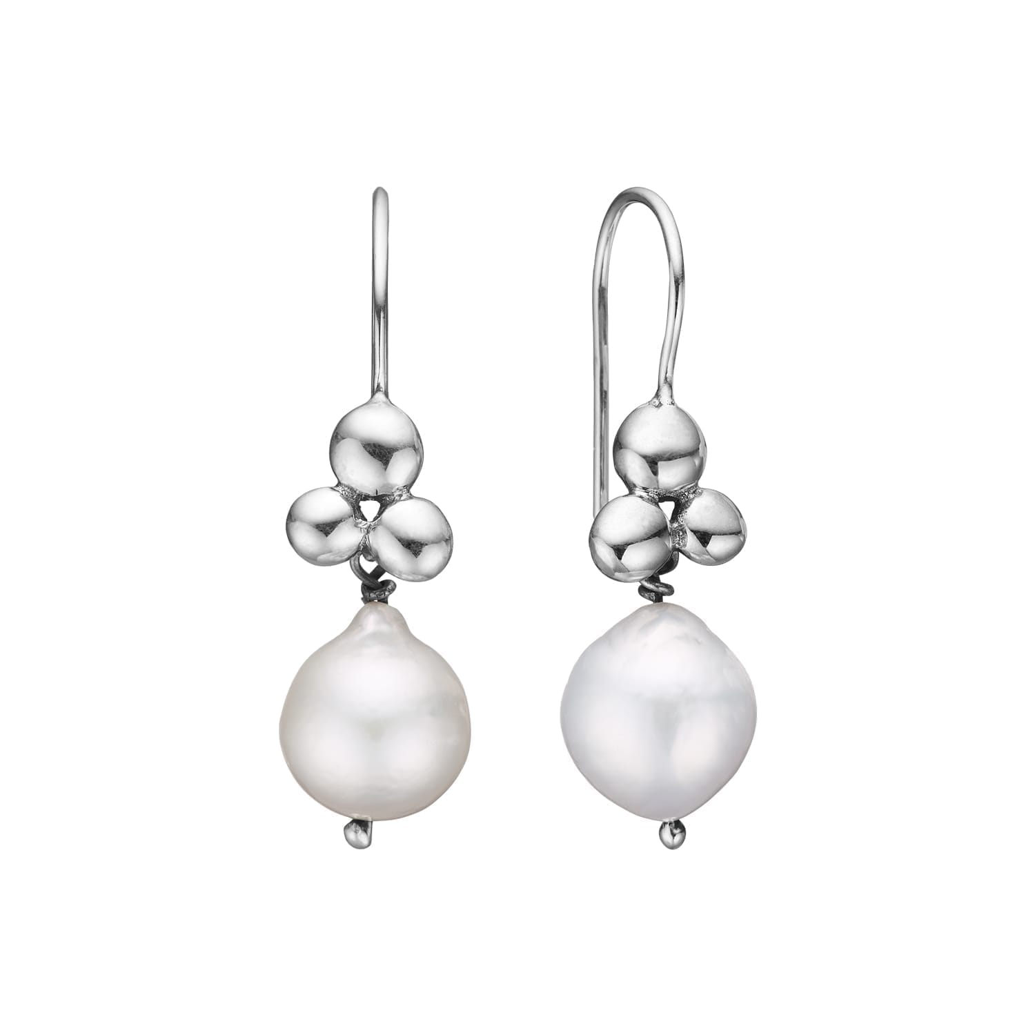 EARH ROSE BUDS SILVER PEARL 10-12MM