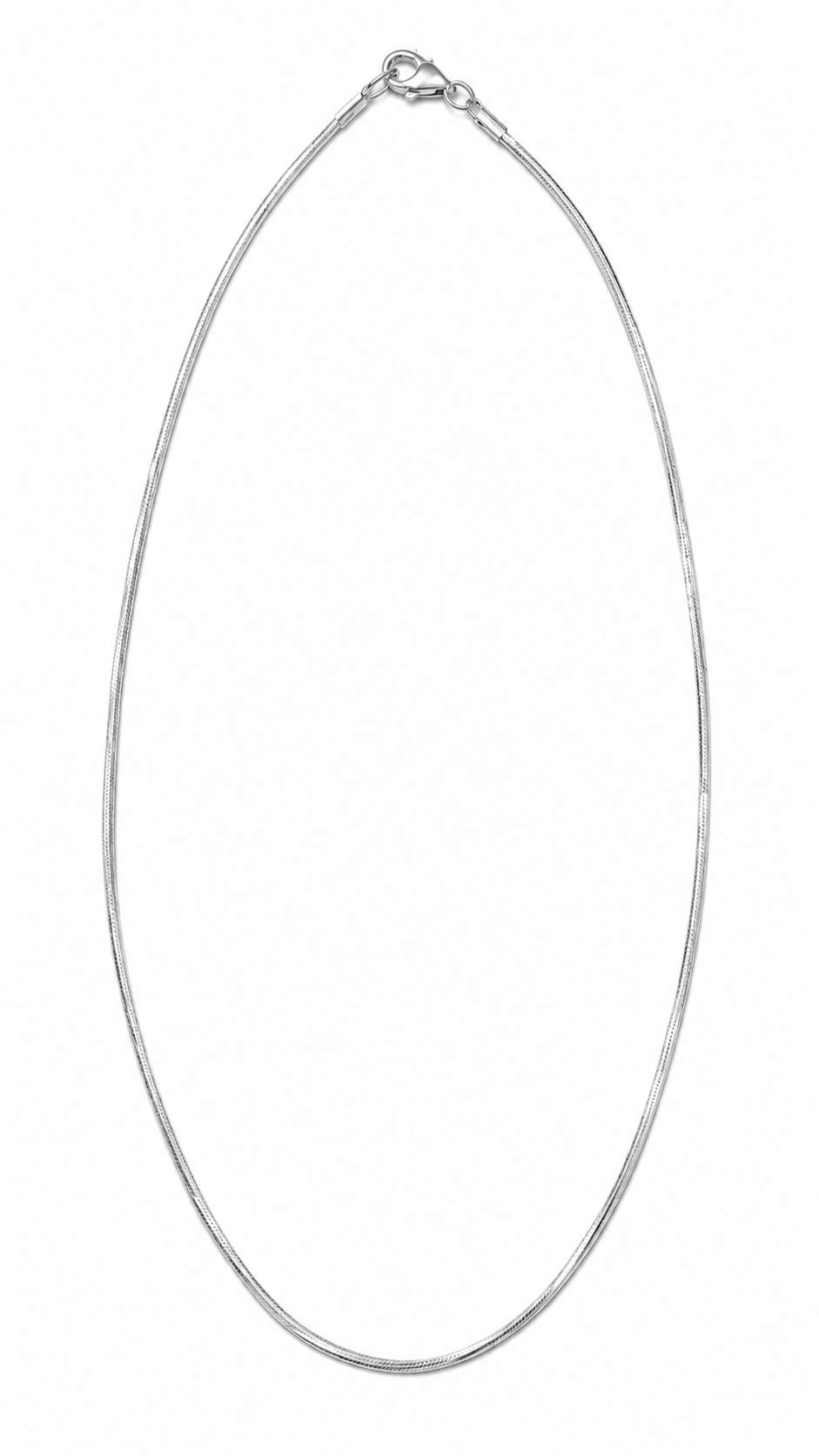 SØLV FACET SLANGEKÆDE 38CM