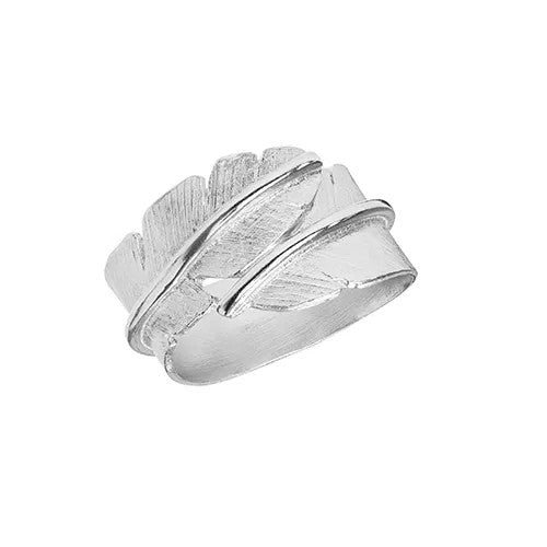 FEATHER RING MEDIUM - RHOD.