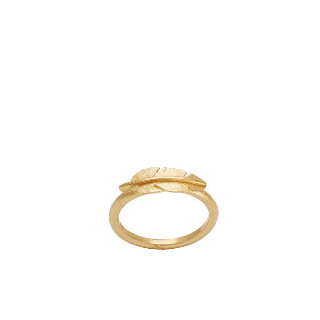 FEATHER RING MINI - GOLDPLATED