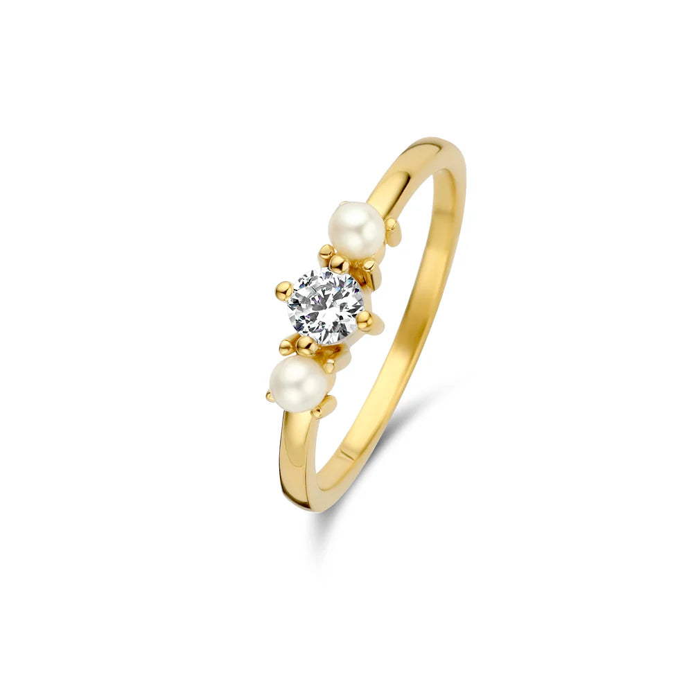 S.ICON RING SØLV/FG OCEAN ZIR/FVP