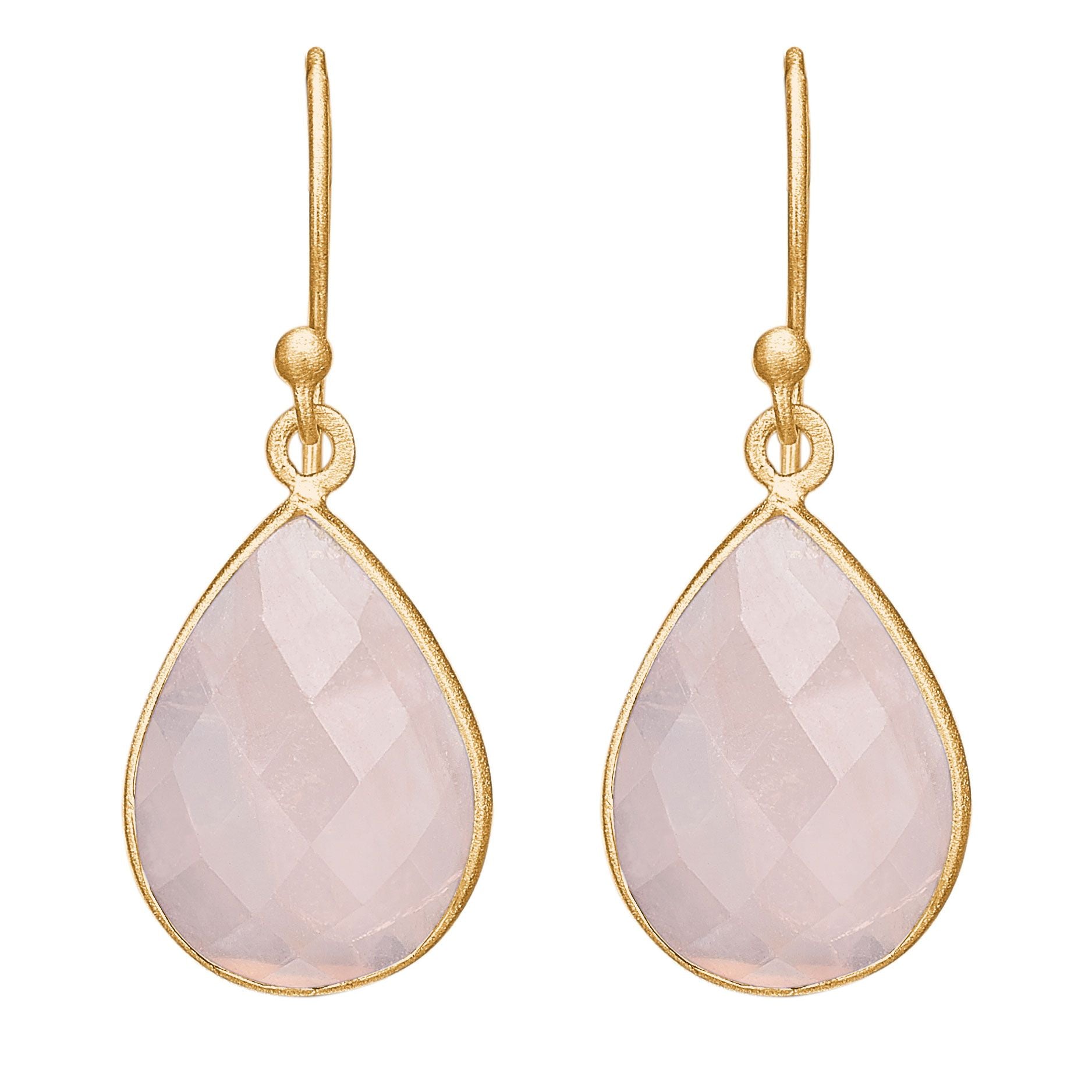 SØLV/FG ØREBØJLE M.ROSA CHALCEDON