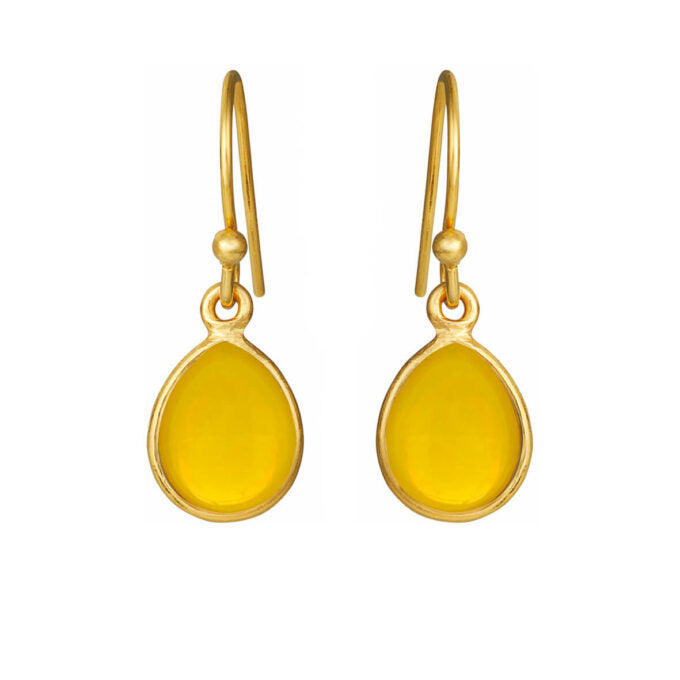 Susanne Friis Bjørner Forgyldt Sølv Øreringe med Gul Krystal